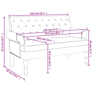 Παγκάκι με Πλάτη 120 x 62 x 75,5 εκ. Λινό - Pakobazaar