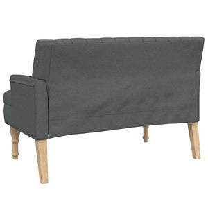Παγκάκι Σκούρο Γκρι 113x64,5x75,5 εκ. Υφασμάτινο με Μαξιλάρια