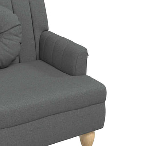 Παγκάκι Σκούρο Γκρι 113x64,5x75,5 εκ. Υφασμάτινο με Μαξιλάρια