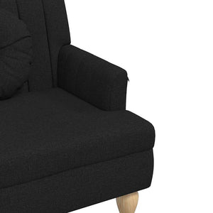 Παγκάκι Μαύρο 113 x 64,5 x 75,5 εκ. Υφασμάτινο με Μαξιλάρια - Pakobazaar