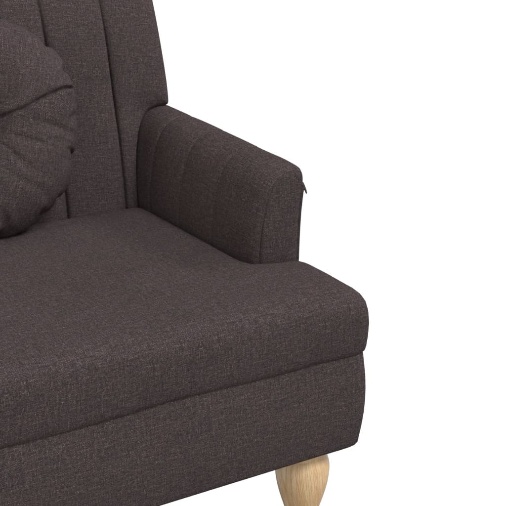 Παγκάκι Σκούρο Καφέ 113x64,5x75,5 εκ. Υφασμάτινο με Μαξιλάρια