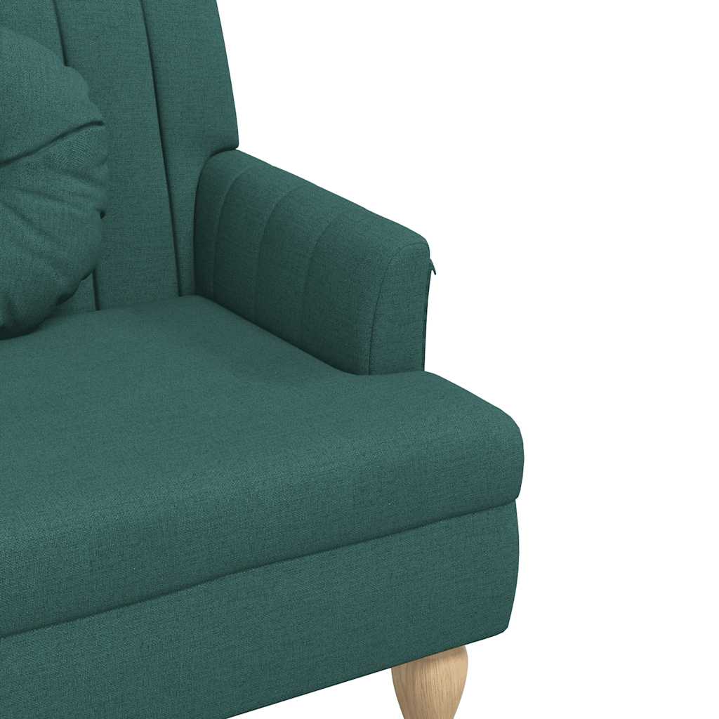Παγκάκι Σκούρο Πράσινο 113x64,5x75,5 εκ. με Μαξιλάρια