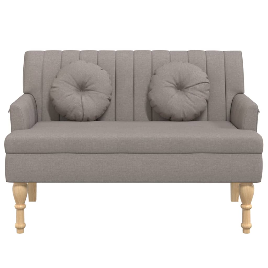 Παγκάκι Taupe 113 x 64,5 x 75,5 εκ. Υφασμάτινο με Μαξιλάρια