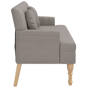 Παγκάκι Taupe 113 x 64,5 x 75,5 εκ. Υφασμάτινο με Μαξιλάρια