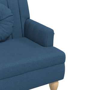 Παγκάκι Μπλε 113 x 64,5 x 75,5 εκ. Υφασμάτινο με Μαξιλάρια