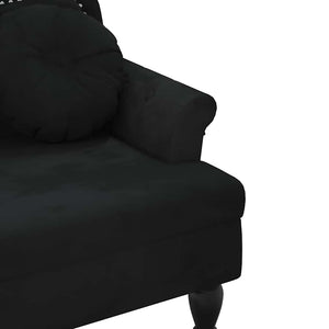 Πάγκος με Μαξιλάρια Μαύρο Βελούδο 120,5x65x75 εκ. - Pakobazaar