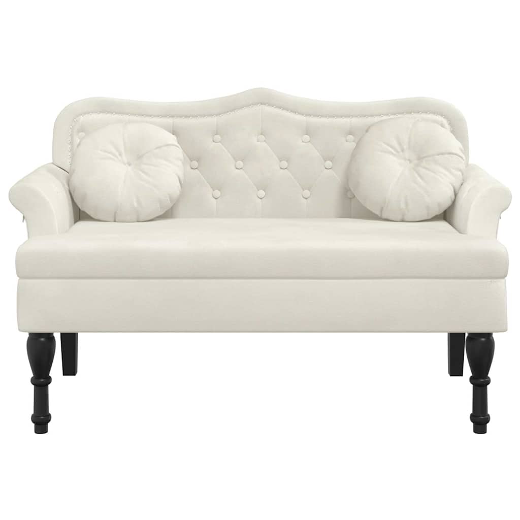 Παγκάκι με Μαξιλάρια Κρεμ 120,5 x 65 x 75 εκ. Βελούδινο