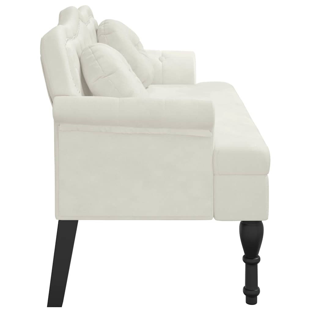 Παγκάκι με Μαξιλάρια Κρεμ 120,5 x 65 x 75 εκ. Βελούδινο