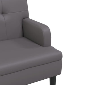 Παγκάκι με Πλάτη Γκρι 112 x 65,5 x 75 εκ. από Συνθετικό Δέρμα