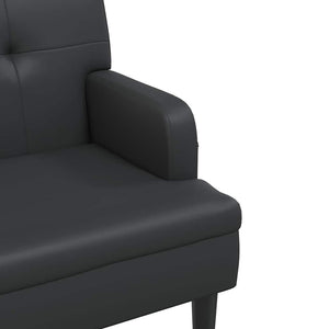 Πάγκος με Πλάτη Μαύρο 112x65,5x75 εκ. από Συνθετικό Δέρμα - Pakobazaar