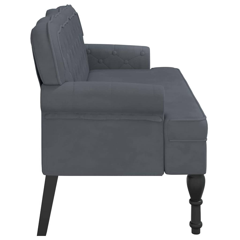Παγκάκι με Πλάτη Σκούρο Γκρι 119,5x64,5x75 εκ. Βελούδινο - Pakobazaar