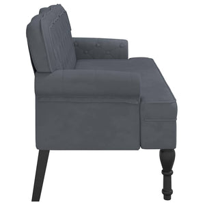 Παγκάκι με Πλάτη Σκούρο Γκρι 119,5x64,5x75 εκ. Βελούδινο - Pakobazaar