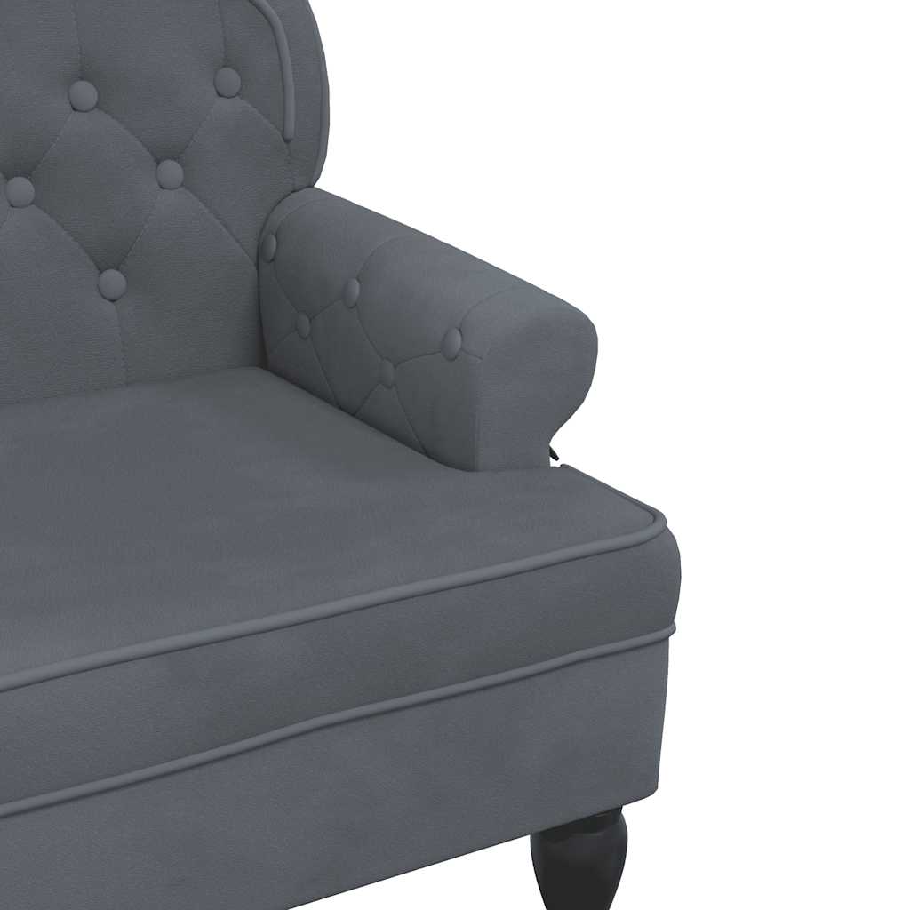Παγκάκι με Πλάτη Σκούρο Γκρι 119,5x64,5x75 εκ. Βελούδινο - Pakobazaar