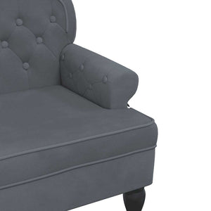 Παγκάκι με Πλάτη Σκούρο Γκρι 119,5x64,5x75 εκ. Βελούδινο - Pakobazaar