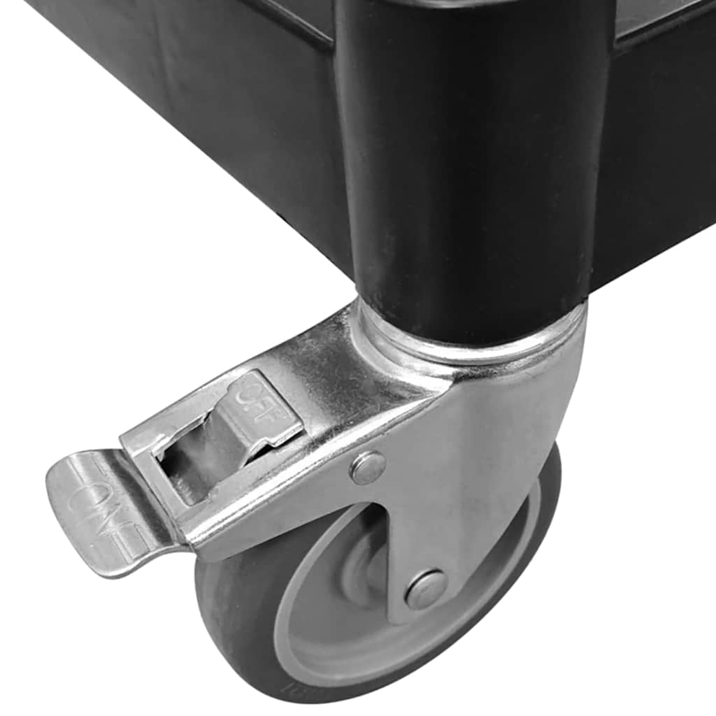 Τροχήλατη Βάση 3 Επιπέδων Μαύρη 81 x 41 x 92 εκ. από Αλουμίνιο