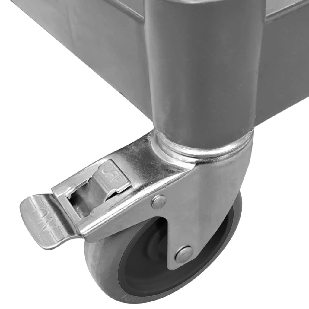 Τροχήλατη Βάση 2 Επιπέδων Γκρι 81 x 41 x 92 εκ. από Αλουμίνιο - Pakobazaar