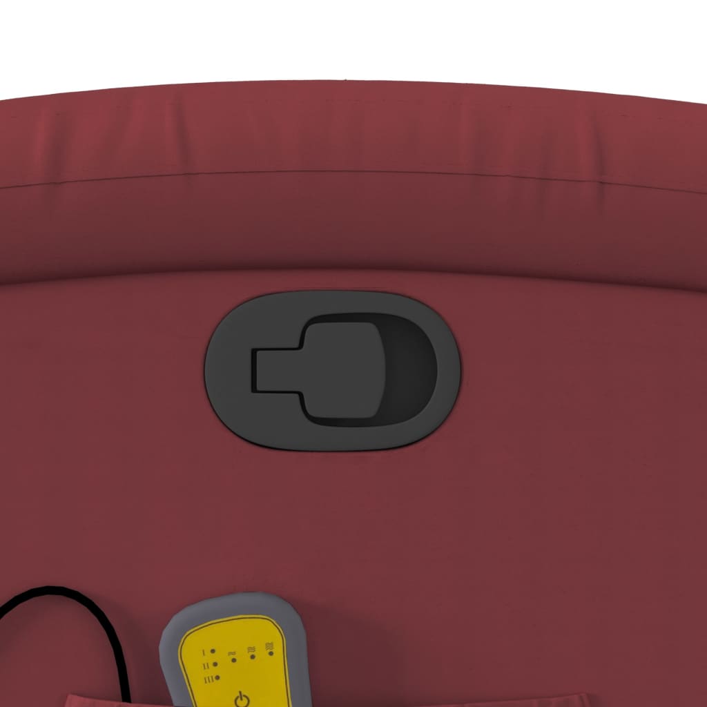 Πολυθρόνα Μασάζ Ανακλινόμενη Μπορντό από Συνθετικό Δέρμα