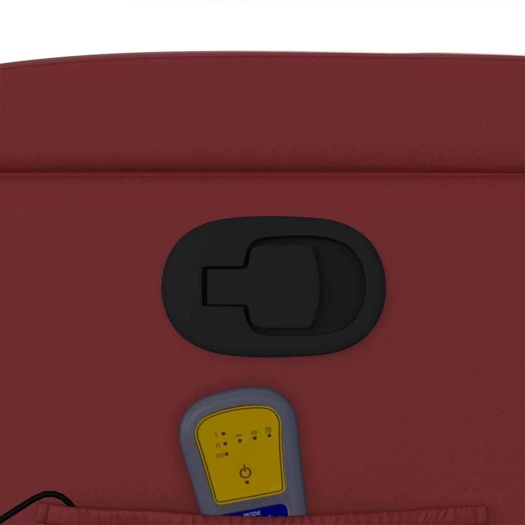 Πολυθρόνα Μασάζ Ανακλινόμενη Μπορντό από Συνθετικό Δέρμα