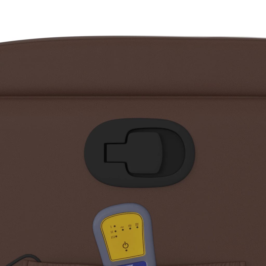 Πολυθρόνα Μασάζ Ανακλινόμενη Καφέ από Συνθετικό Δέρμα - Pakobazaar