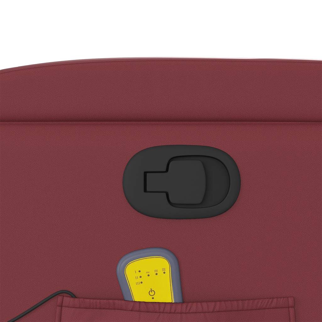 Πολυθρόνα Μασάζ Ανακλινόμενη Μπορντό από Συνθετικό Δέρμα