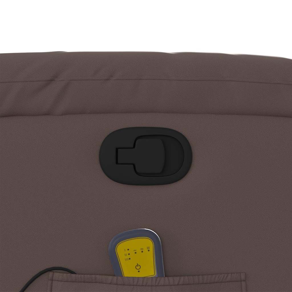 Πολυθρόνα Μασάζ Ανακλινόμενη Καφέ από Συνθετικό Δέρμα - Pakobazaar