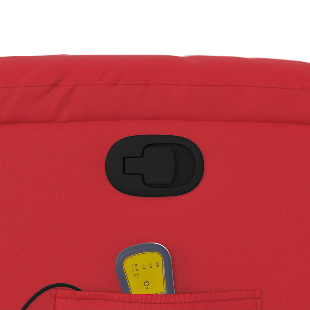 Πολυθρόνα Μασάζ Ανακλινόμενη Κόκκινη από Συνθετικό Δέρμα