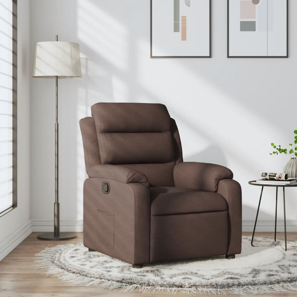Πολυθρόνα Ανακλινόμενη Σκούρο Καφέ Υφασμάτινη - Pakobazaar