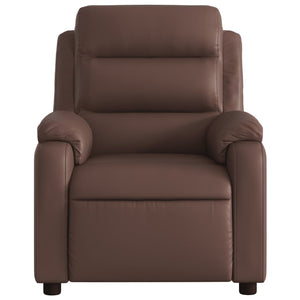 Πολυθρόνα Ανακλινόμενη Καφέ από Συνθετικό Δέρμα