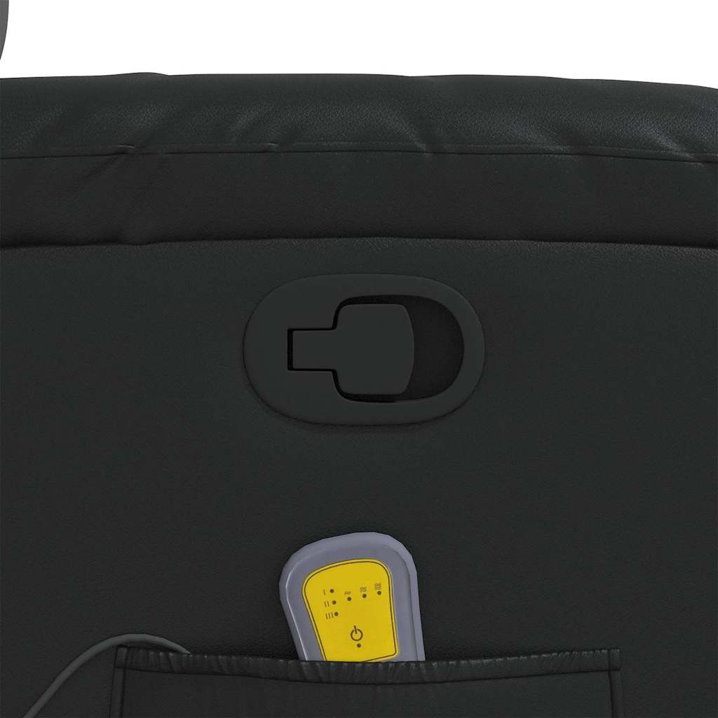 Πολυθρόνα Μασάζ Ανακλινόμενη Μαύρη από Συνθετικό Δέρμα