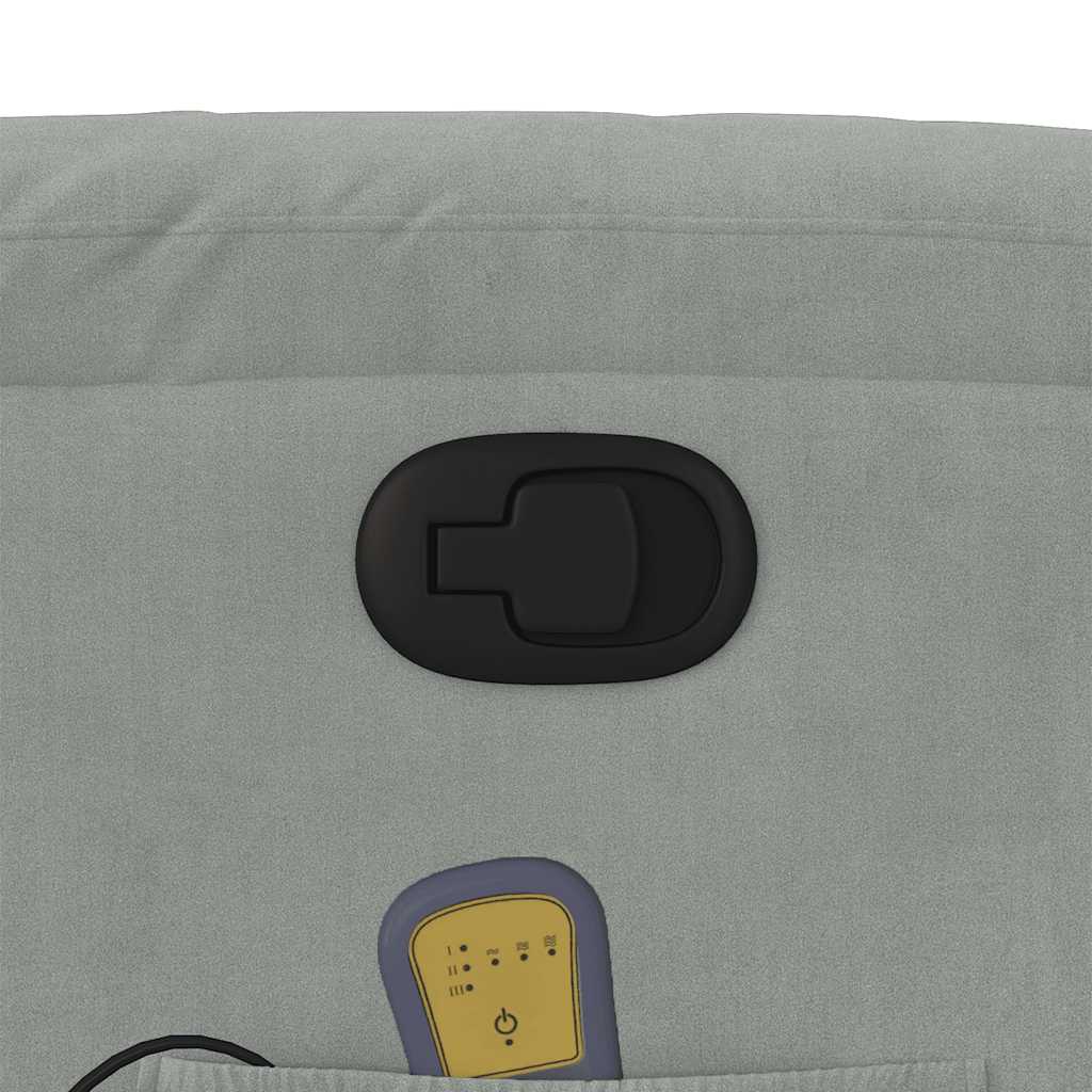 Πολυθρόνα Μασάζ Ανακλινόμενη Ανοιχτό Γκρι Βελούδινη