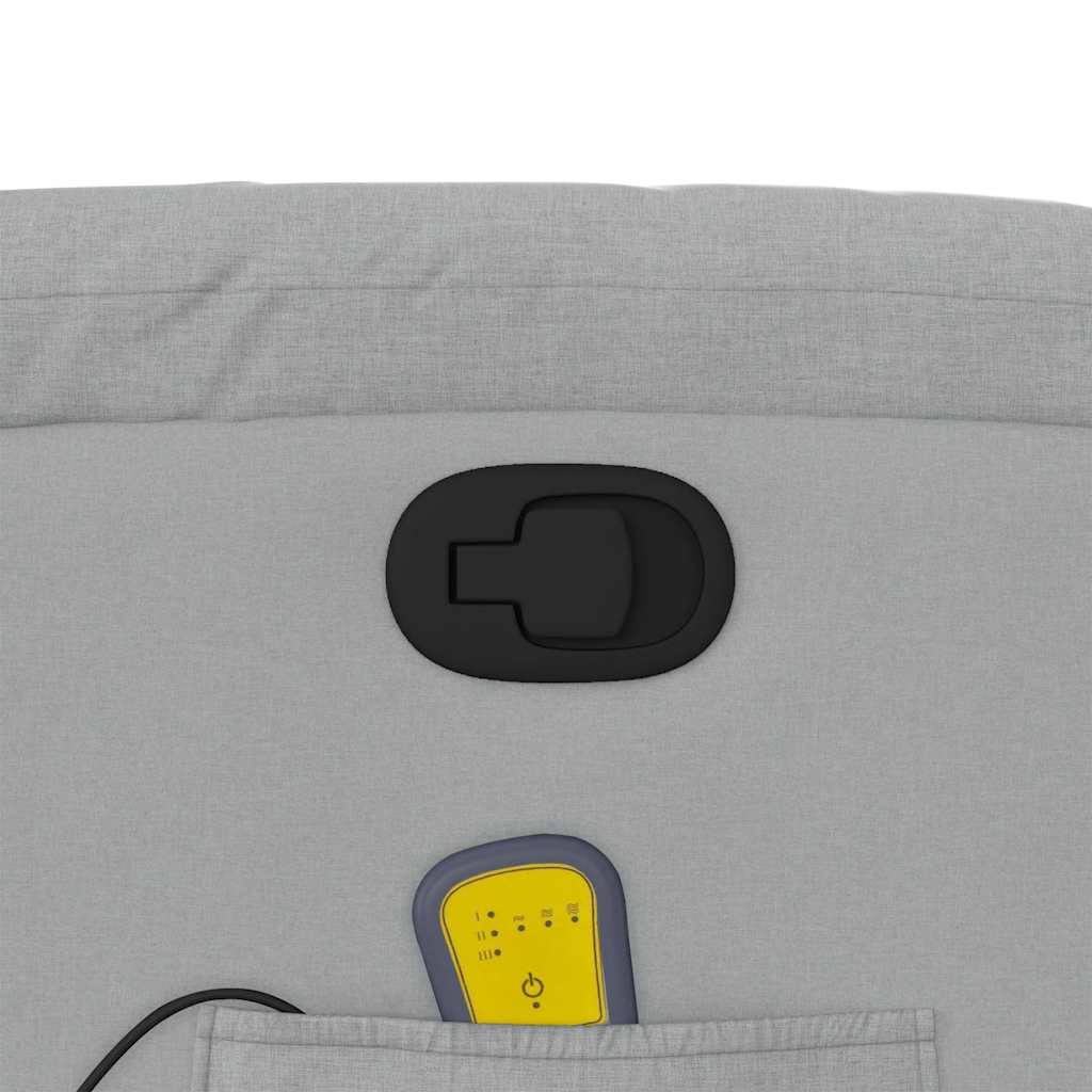 Πολυθρόνα Μασάζ Ανακλινόμενη Ανοιχτό Γκρι Υφασμάτινη