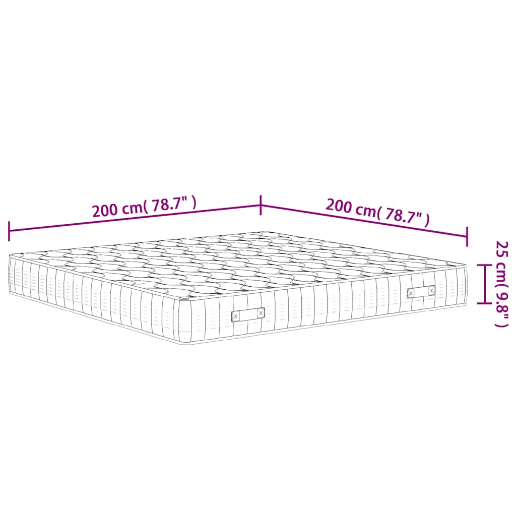 Στρώμα με Pocket Springs Μεσαία Σκληρότητα 200 x 200 εκ.