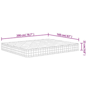 Στρώμα με Pocket Springs Μεσαία Σκληρότητα 160 x 200 εκ.