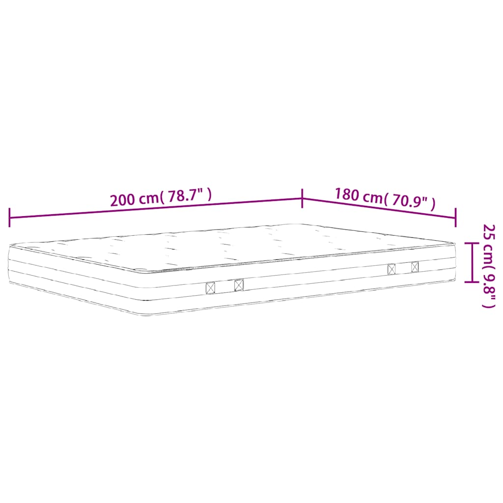 Στρώμα με Pocket Springs Μεσαία Σκληρότητα 180 x 200 εκ.