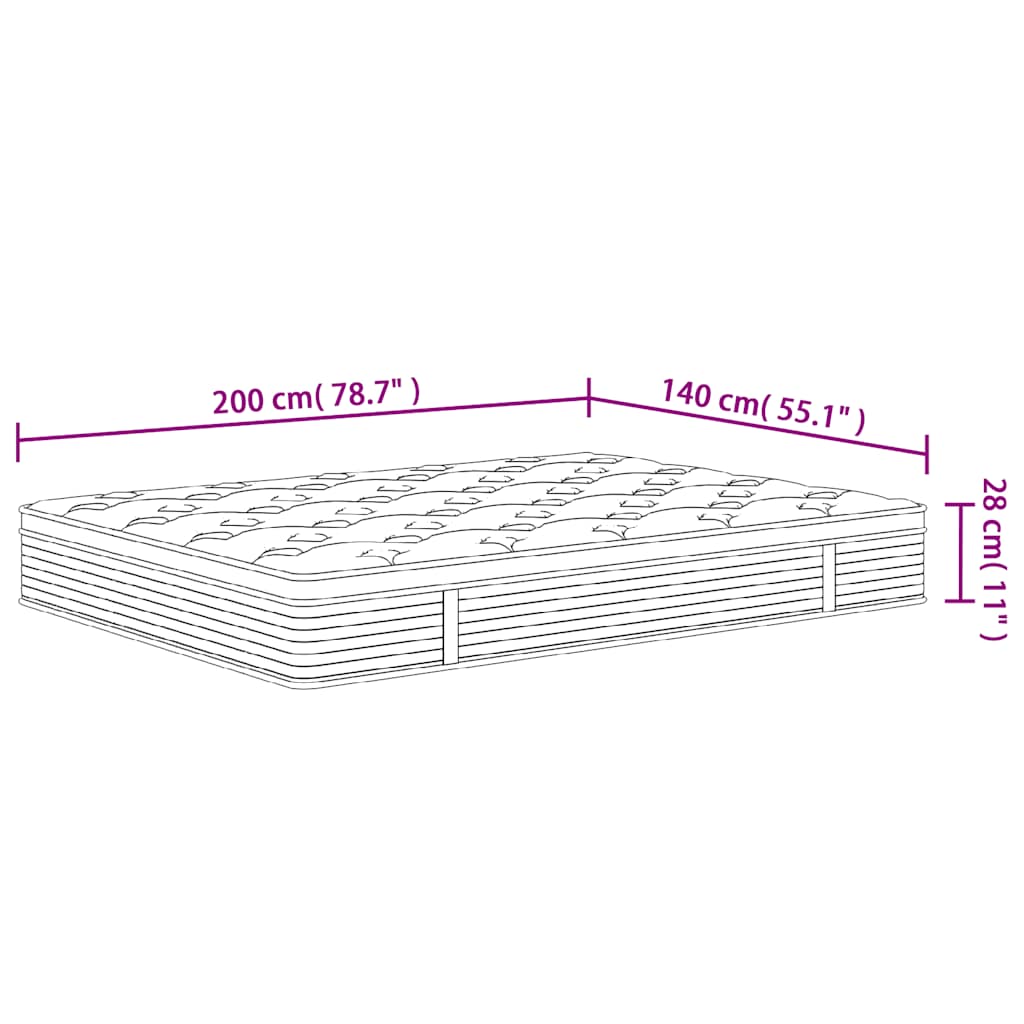 Στρώμα με Pocket Springs Μεσαία 140x200 εκ.