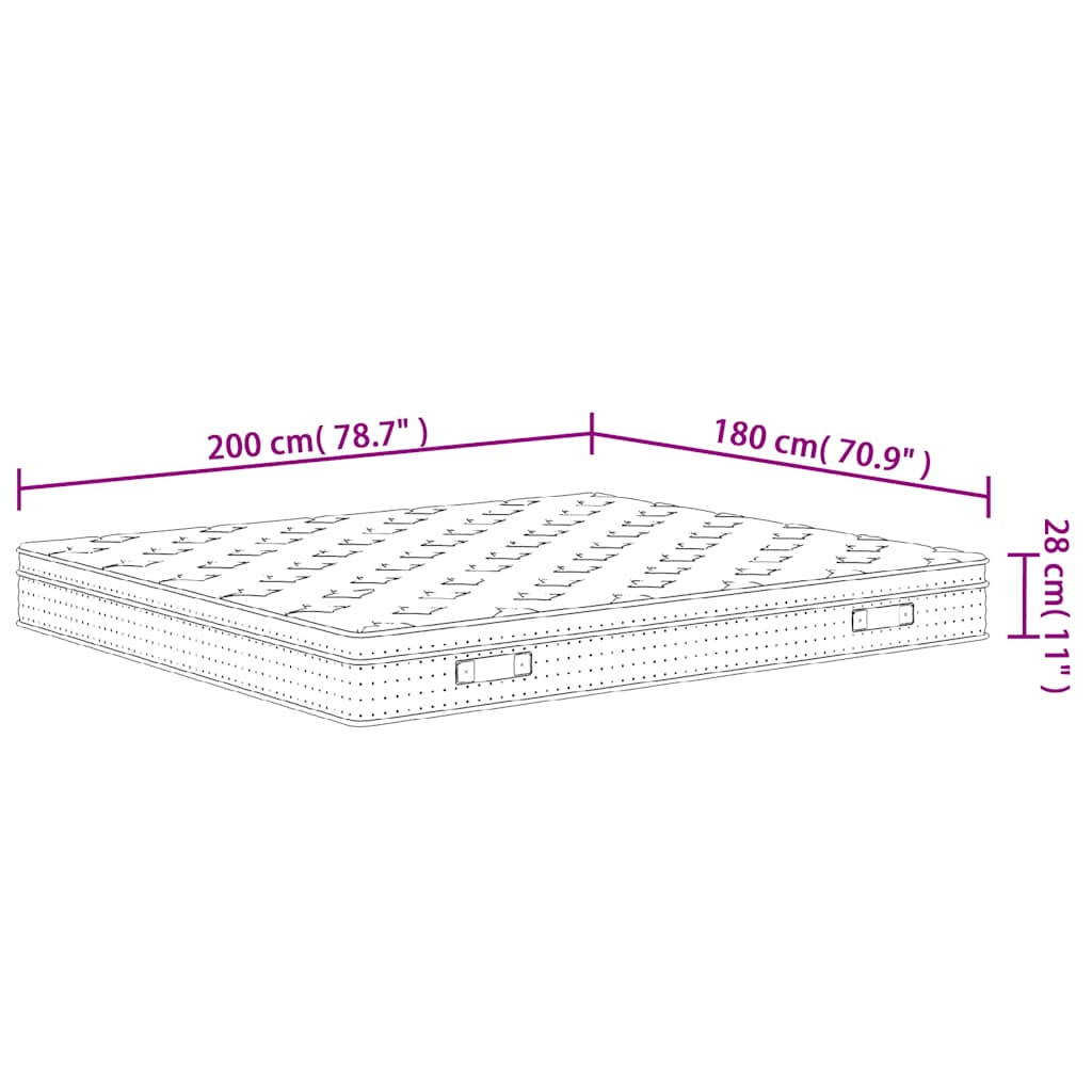 Στρώμα με Pocket Springs Μεσαία Σκληρότητα 180 x 200 εκ.