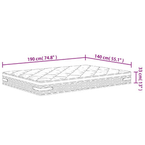 Στρώμα με Pocket Springs Μεσαία Plus Σκληρότητα 140x190 εκ. - Pakobazaar
