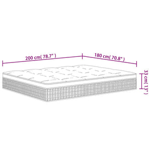 Στρώμα με Pocket Springs Μεσαία Plus Σκληρότητα 180 x 200 εκ.
