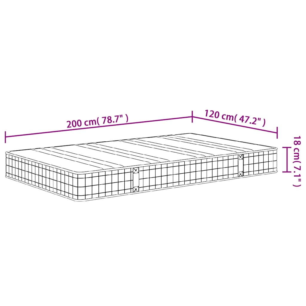 Στρώμα με Bonnell Springs Μεσαία Σκληρότητα 120 x 200 εκ.