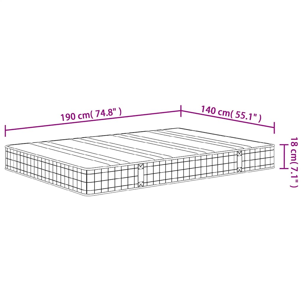 Στρώμα με Bonnell Springs Μεσαία Σκληρότητα 140 x 190 εκ.