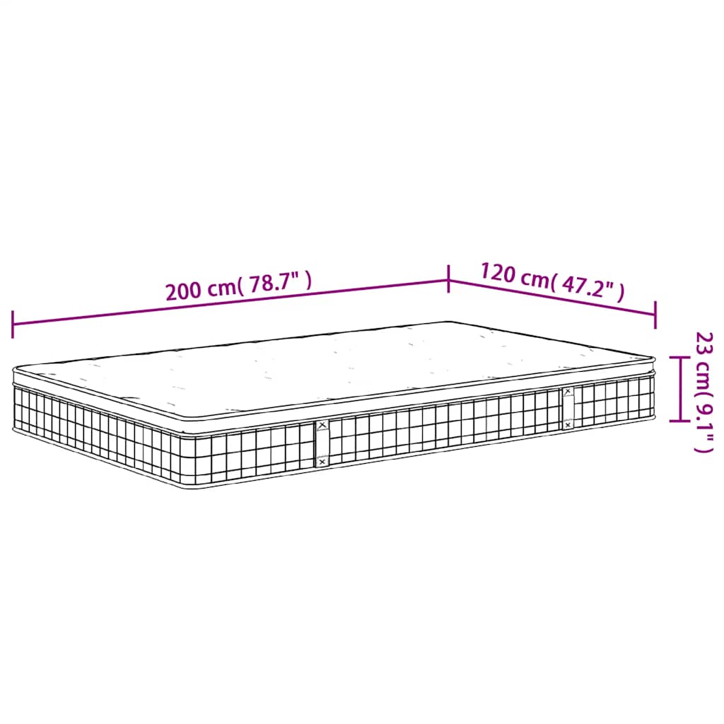 Στρώμα με Bonnell Springs Μεσαία Σκληρότητα 120 x 200 εκ.