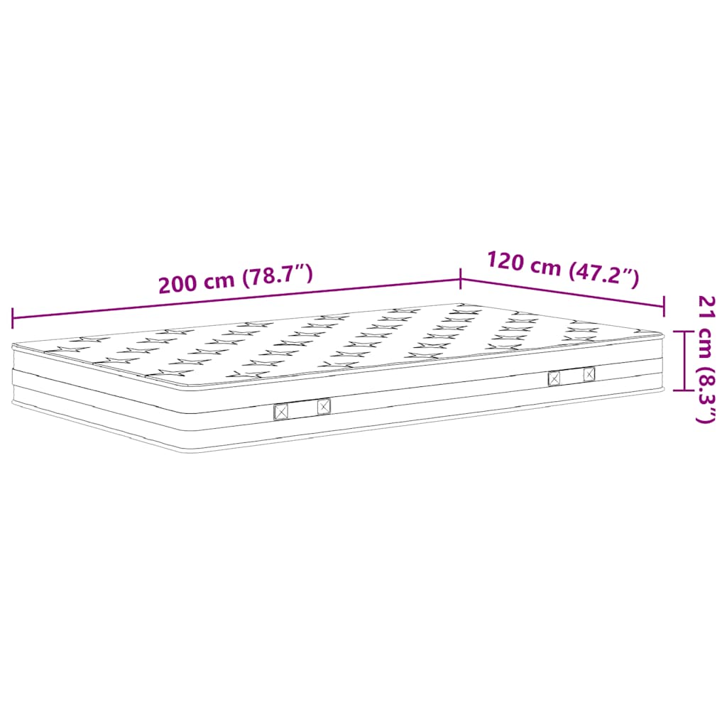 Στρώμα με Bonnell Springs Μεσαία Σκληρότητα 120 x 200 εκ.