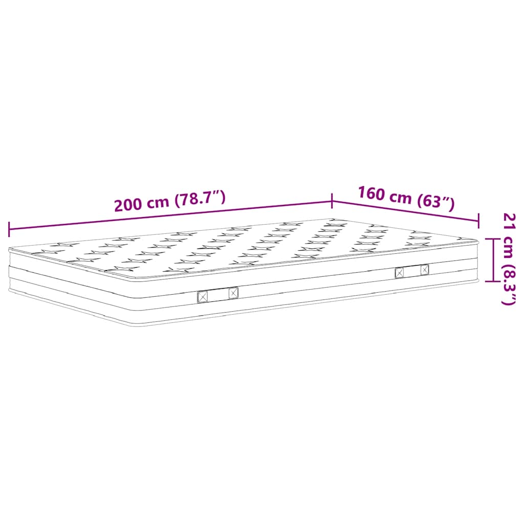 Στρώμα με Bonnell Springs Μεσαία Σκληρότητα 160 x 200 εκ.