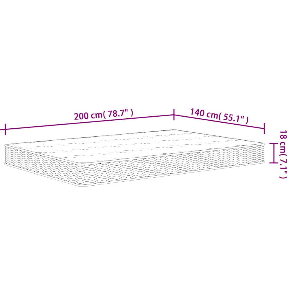Στρώμα με Bonnell Springs Μεσαία Σκληρότητα 140 x 190 εκ.