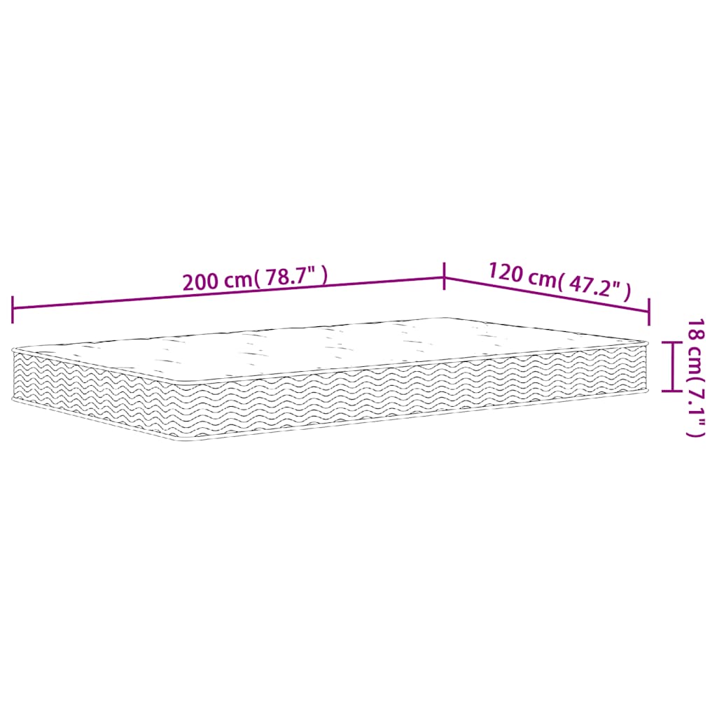 Στρώμα με Bonnell Springs Μεσαία Σκληρότητα 120 x 200 εκ.