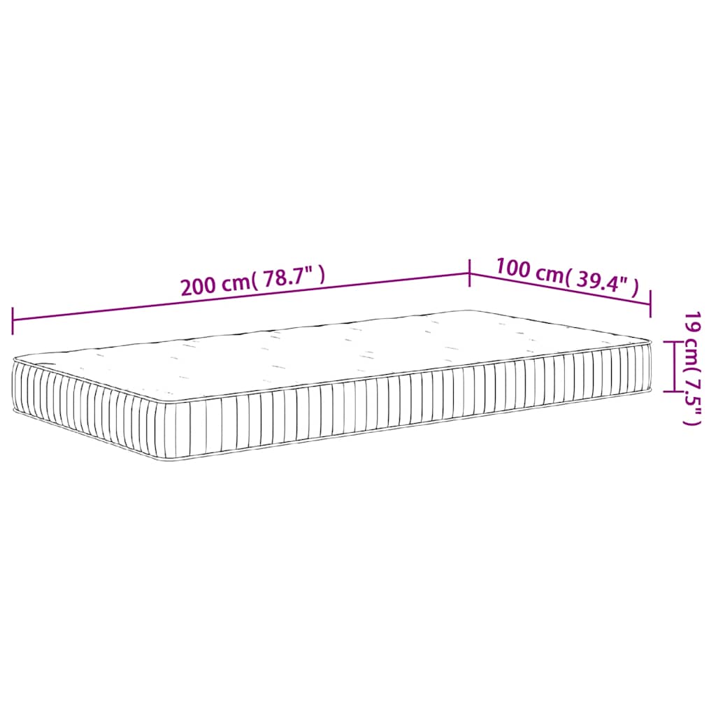 Στρώμα με Pocket Springs Μεσαία Σκληρότητα 100x200 εκ.