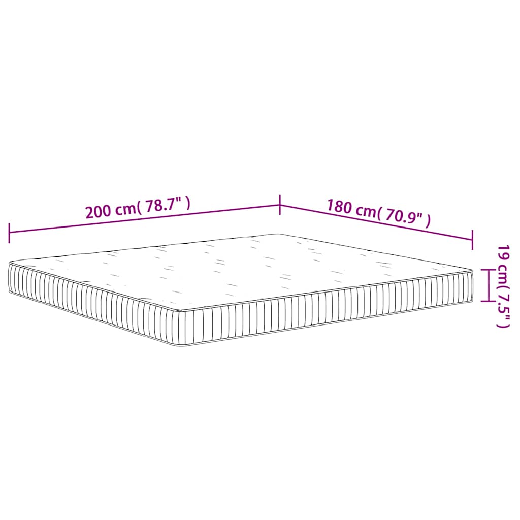 Στρώμα με Pocket Springs Μεσαία Σκληρότητα 180 x 200 εκ.