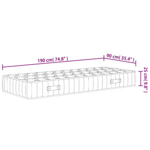 Στρώμα με Pocket Springs Μεσαία Σκληρότητα 90x200 εκ. Μονό