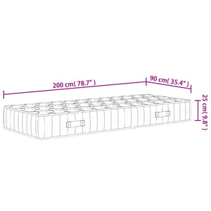 Στρώμα με Pocket Springs Μεσαία Σκληρότητα 90 x 200 εκ.