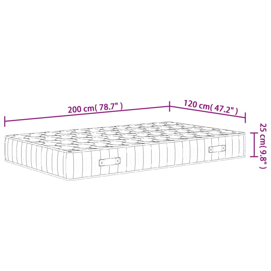 Στρώμα με Pocket Springs Μεσαία Σκληρότητα 120x200 εκ. - Pakobazaar